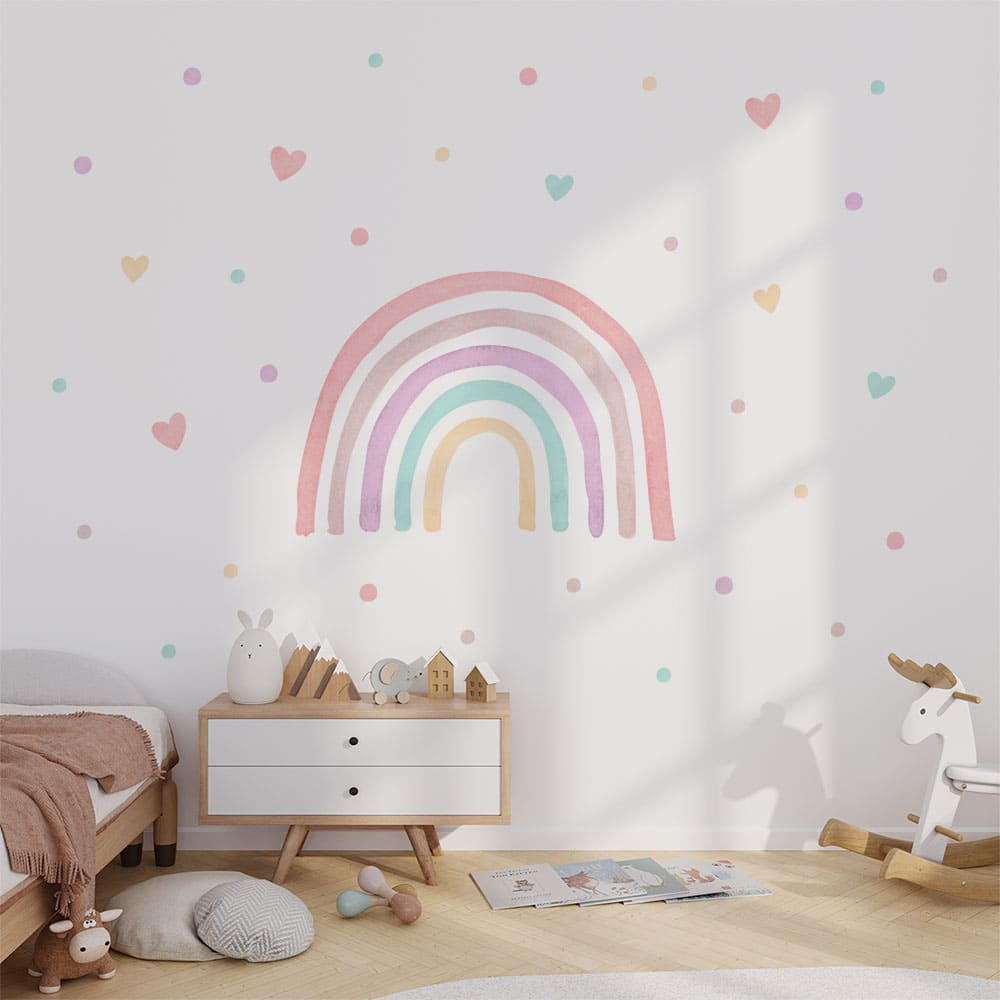 Regenbogen Pastell Wandtattoo #89