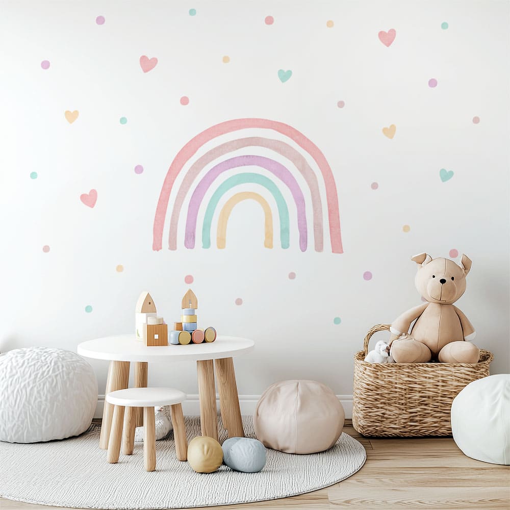 Regenbogen Pastell Wandtattoo #89