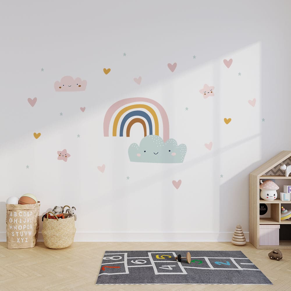 Regenbogen und Wolke Wandtattoo #112