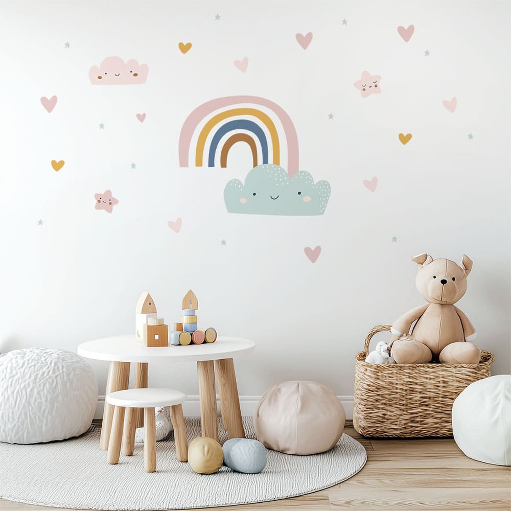 Regenbogen und Wolke Wandtattoo #112