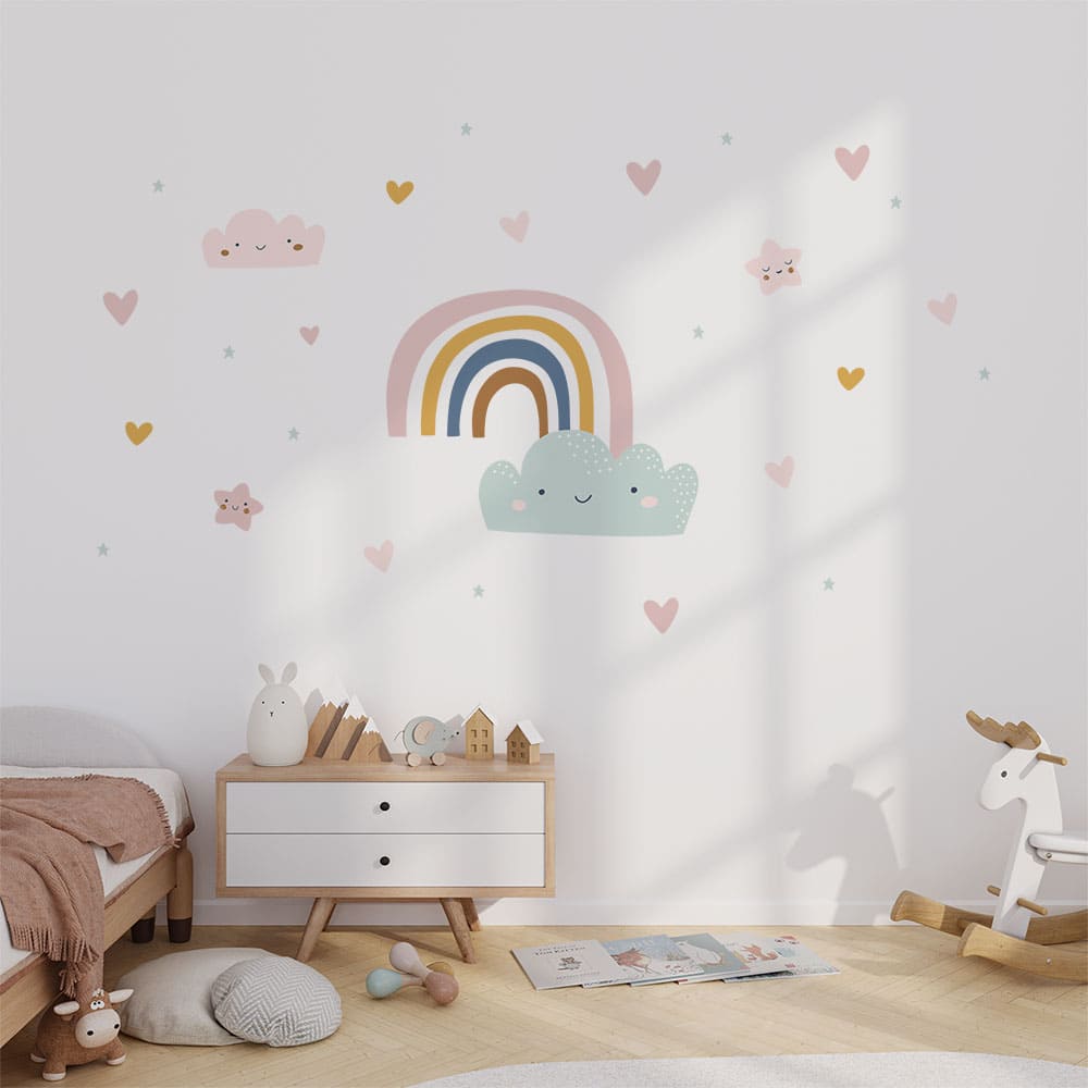Regenbogen und Wolke Wandtattoo #112