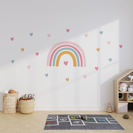 Regenbogen Herzchen Wandtattoo #73 Bild