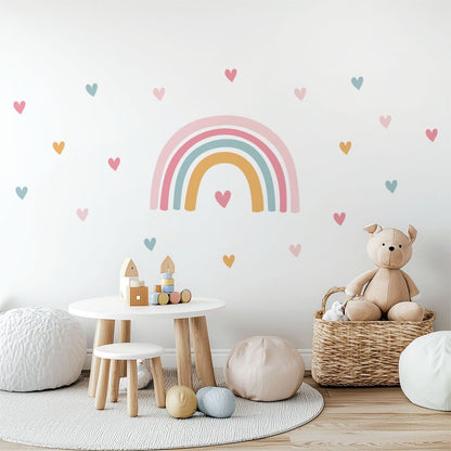 Regenbogen Herzchen Wandtattoo #73