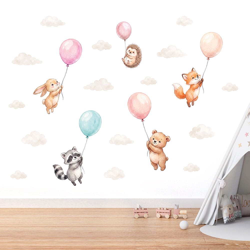 Tiere und Ballons Wandtattoo #160