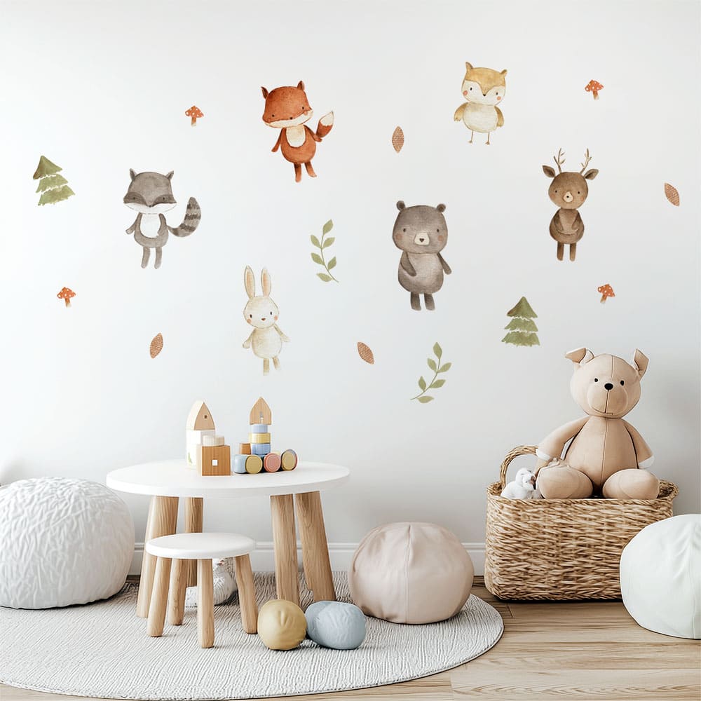 Waldtiere Aquarell Wandtattoo #120