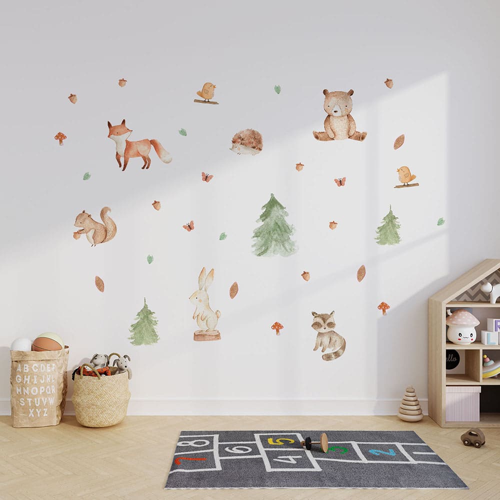 Waldtiere Aquarell Wandtattoo #27