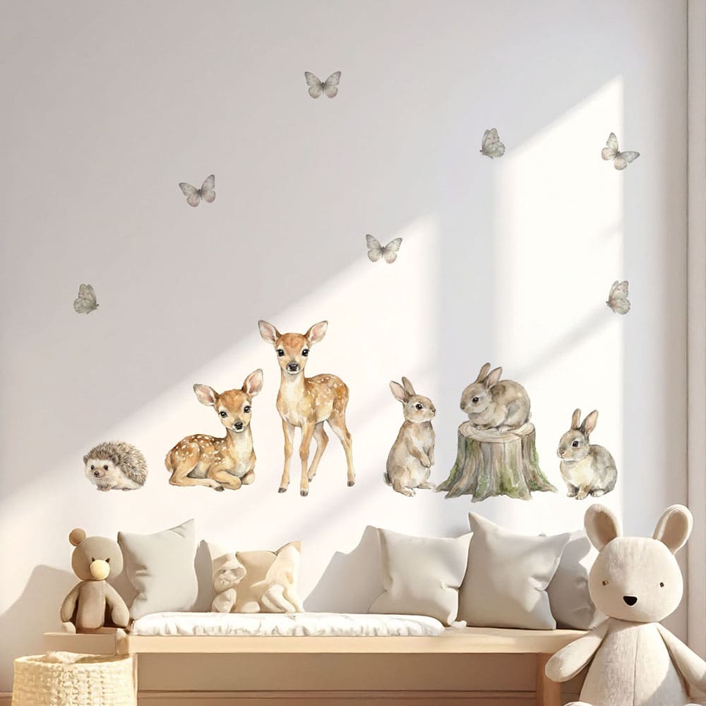 Waldtiere Rehkitz und Hase Wandtattoo #52