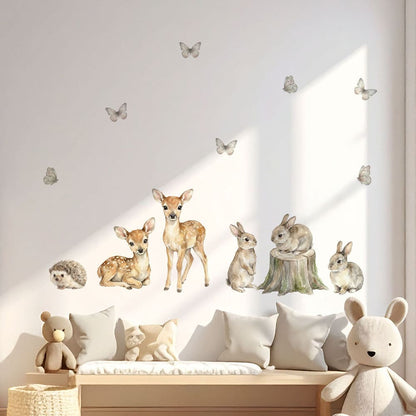 Waldtiere Rehkitz und Hase Wandtattoo #52