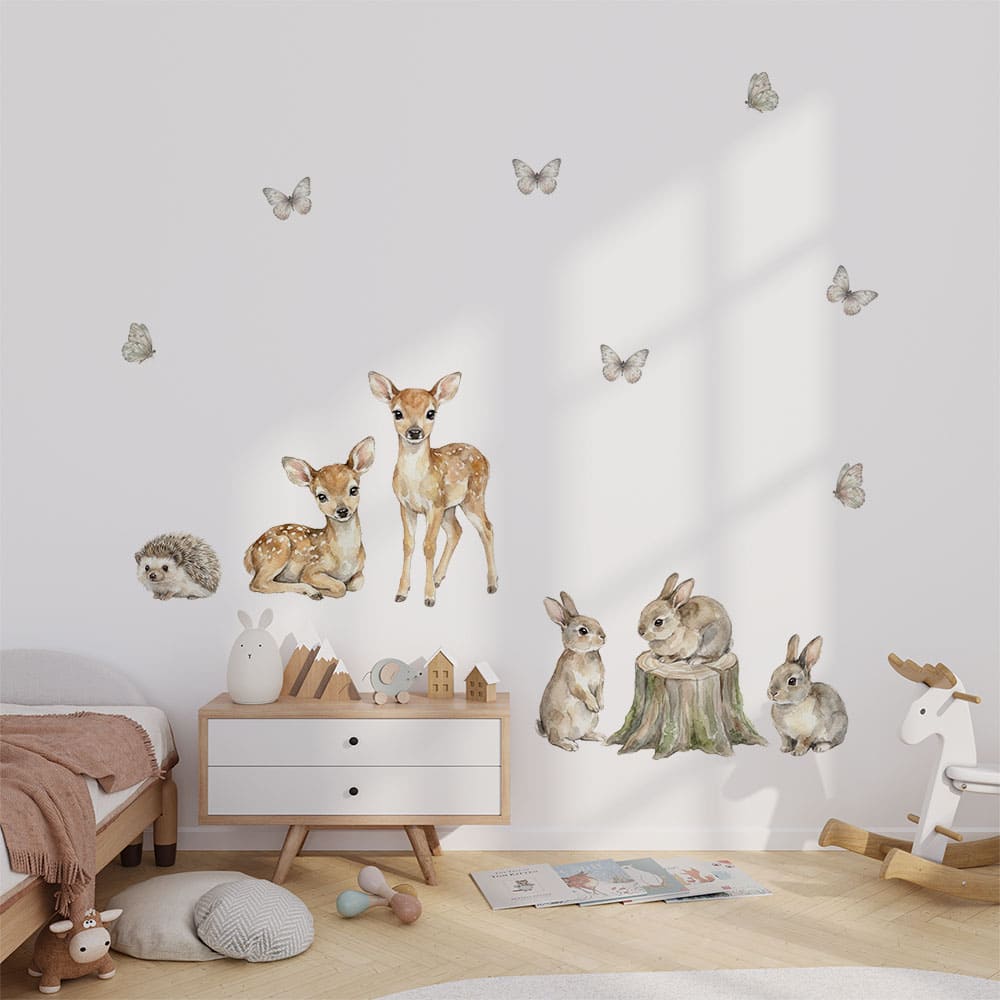 Waldtiere Rehkitz und Hase Wandtattoo #52