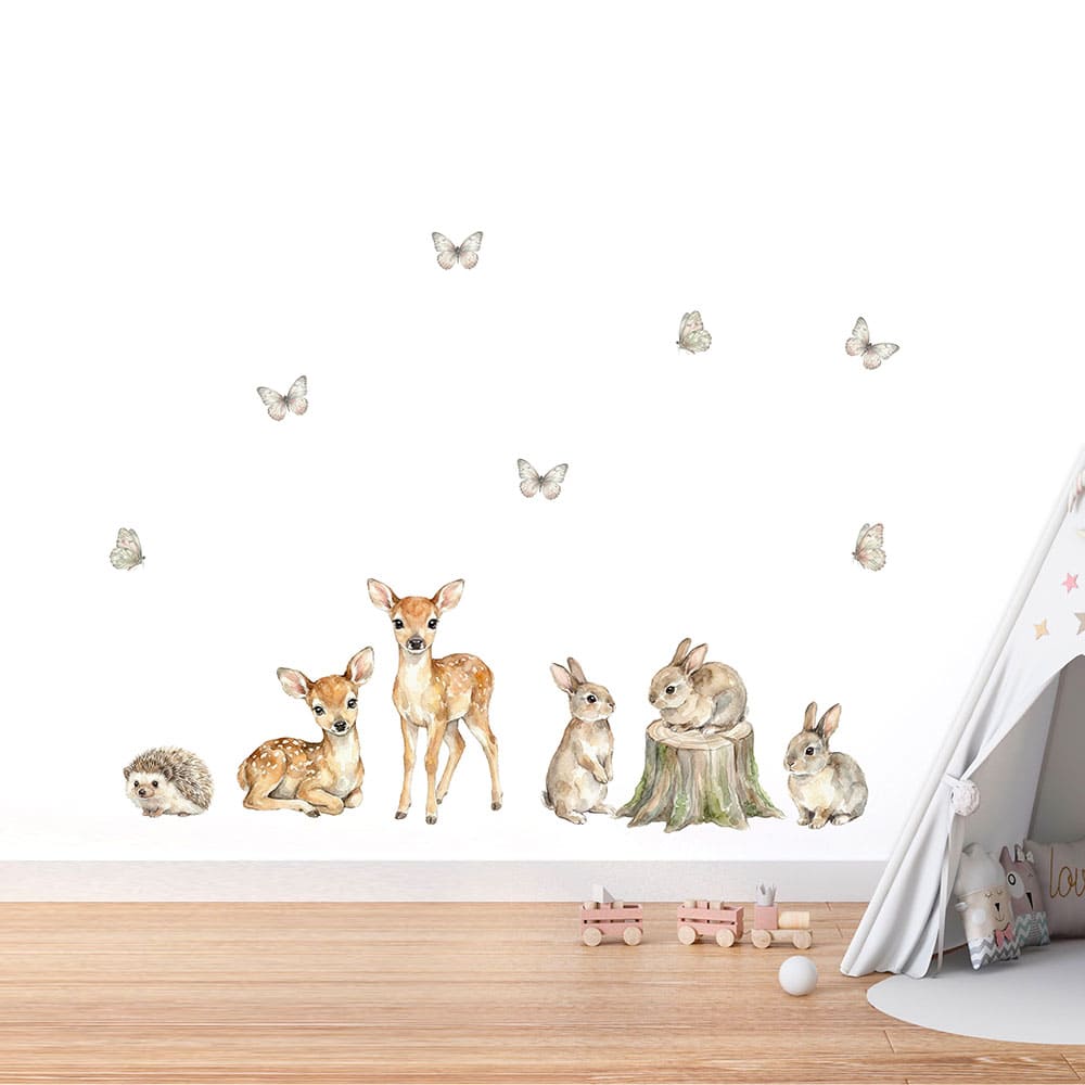 Waldtiere Rehkitz und Hase Wandtattoo #52