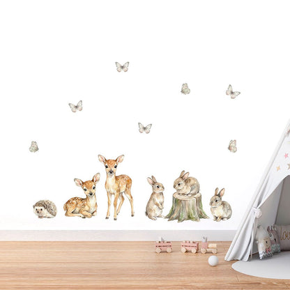 Waldtiere Rehkitz und Hase Wandtattoo #52